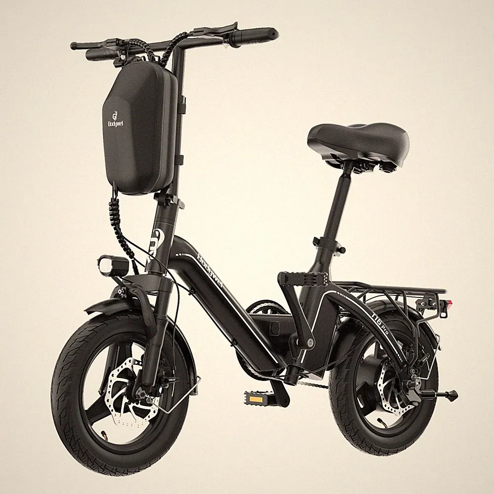 Bodywel 14'' E-Bike 20MPH City Electric Bike Mini Bicycle for Kids Teens 130cm+